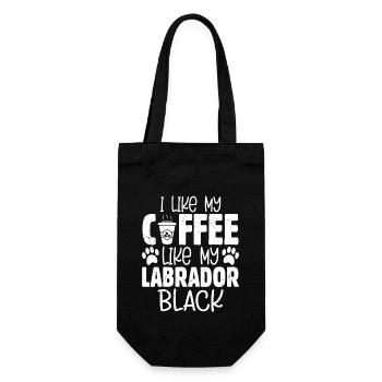 J’aime mon café comme mon labrador. Laboratoire du propriétaire noir - Sac à bouteille - noir - Devant