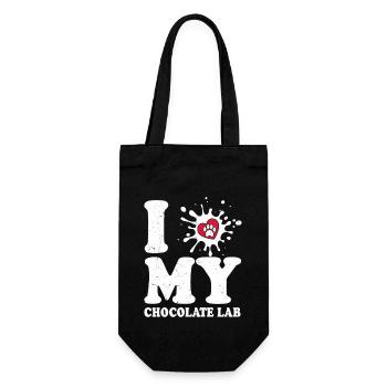 I Love My Chocolate Lab Labrador Retriever Owner - Gift Bag for Bottles - black - Front