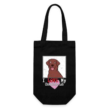 I Love My Chocolate Lab Owner Labrador Retriever - Gift Bag for Bottles - black - Front