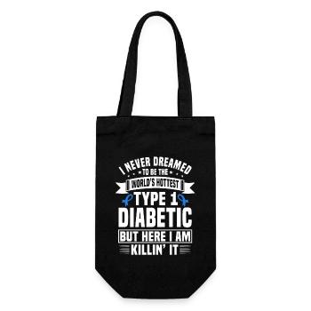 Funny Type 1 Diabetic T-Shirt - Gift Bag for Bottles - black - Front