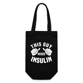 Dieser Typ Braucht Insulin - Geschenkbeutel für Flaschen - Schwarz - Vorne