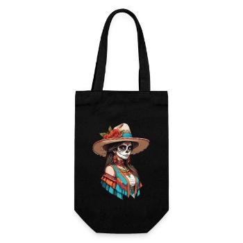 Iconic Sugar Skull Mexico Skull Streetwear - Gift Bag for Bottles - black - Front