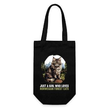 Norwegian Forest Cat Norwegische Waldkatze - Geschenkbeutel für Flaschen - Schwarz - Vorne
