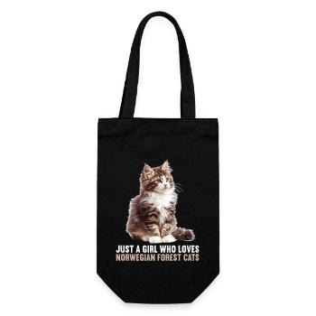 Norwegian Forest Cat Norwegische Waldkatze - Geschenkbeutel für Flaschen - Schwarz - Vorne