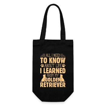 All I Need To Know Golden Retriever Owner - Geschenkbeutel für Flaschen - Schwarz - Vorne