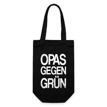 OPAS GEGEN GRÜN - Grüne nein - Geschenkbeutel für Flaschen - Schwarz - Vorne