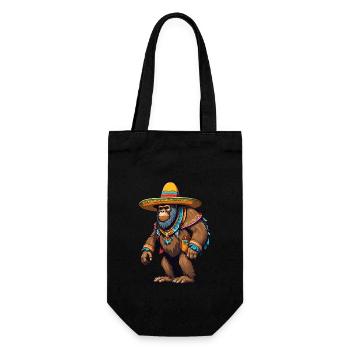 Mexican Bigfoot Sasquatch Sombrero - Gift Bag for Bottles - black - Front