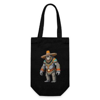 Mexikanischer Bigfoot Sasquatch Sombrero - Geschenkbeutel für Flaschen - Schwarz - Vorne