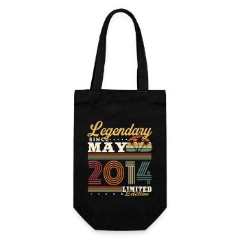 Legendär seit Mai 2014 Jahrgang Retro Geburtstag - Geschenkbeutel für Flaschen - Schwarz - Vorne
