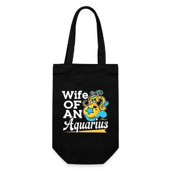 Aquarius Wife Of An Aquarius - Gift Bag for Bottles - black - Front
