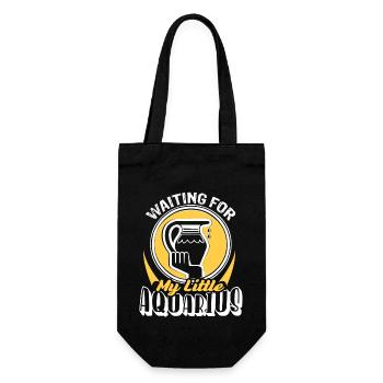 Aquarius Waiting For My Little Aquarius - Gift Bag for Bottles - black - Front