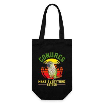 Molina Perruche Perroquet Perruche Oiseau Perruche - Sac à bouteille - noir - Devant