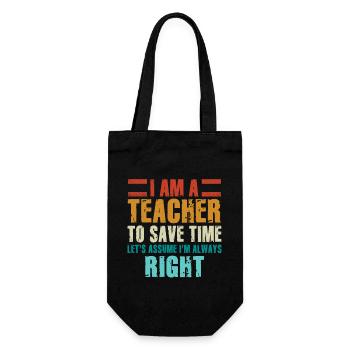 Ich bin ein Lehrer: Immer richtige Aussage - Geschenkbeutel für Flaschen - Schwarz - Vorne