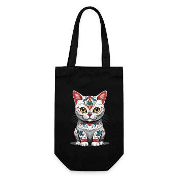 Chat Iconique Sugar Skull Mexique Streetwear - Sac à bouteille - noir - Devant