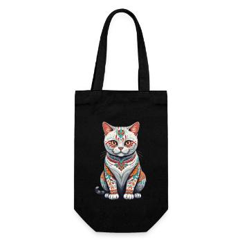 Chat Mexique Sugar Skull Streetwear Esthétique - Sac à bouteille - noir - Devant