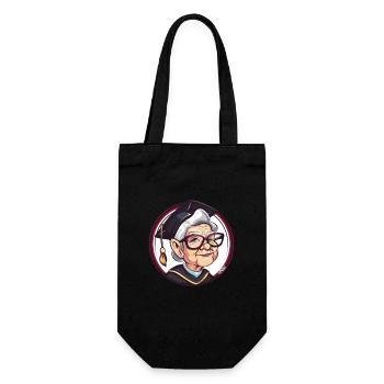 Granny with graduation cap for exam - Gift Bag for Bottles - black - Front