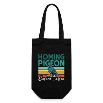 Pigeon voyageur avant l’observation des oiseaux amateur de café - Sac à bouteille - noir - Devant