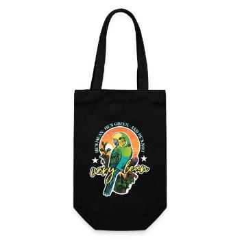 Budgie He's Mean He's Colorful Bird Budgie Lover - Gift Bag for Bottles - black - Front
