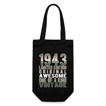 Limited Edition Since 1943 Birthday Vintage 1943 - Gift Bag for Bottles - black - Front