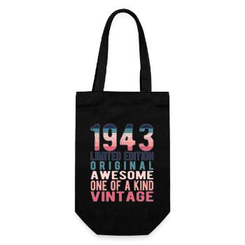 Limited Edition Since 1943 Birthday Vintage 1943 - Gift Bag for Bottles - black - Front