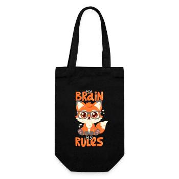 Mein Gehirn, meine Regeln - Geschenkbeutel für Flaschen - Schwarz - Vorne