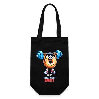 I'm lifting to eat more bagels - Gift Bag for Bottles - black - Front