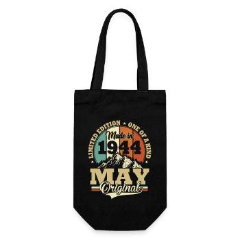 Vintage Mai 1944 Jahrgang Geschenk Geburtstag - Geschenkbeutel für Flaschen - Schwarz - Vorne