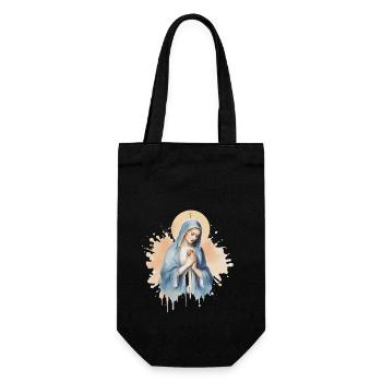 Jungfrau Maria Jesus Gott Kirche Christentum - Geschenkbeutel für Flaschen - Schwarz - Vorne