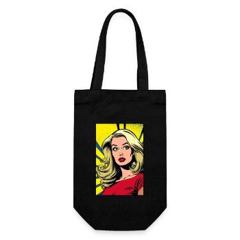 Pop Art Comic of a Blonde Woman - Gift Bag for Bottles - black - Front