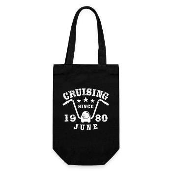 Cruising Biker Geburtstag Juni 1980 Motorrad - Geschenkbeutel für Flaschen - Schwarz - Vorne