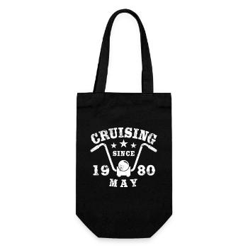 Cruising Biker Geburtstag Mai 1980 Motorrad - Geschenkbeutel für Flaschen - Schwarz - Vorne