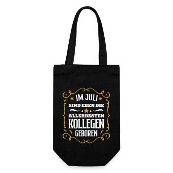 Kollege Geburtstag Juli beste Kollegen Arbeit Geb - Geschenkbeutel für Flaschen - Schwarz - Vorne