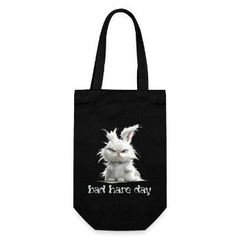 Lustige Wortspiel Bad Hare day lustiger Hase - Geschenkbeutel für Flaschen - Schwarz - Vorne