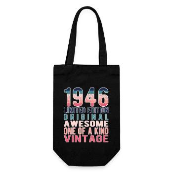 Limited Edition Since 1946 Birthday Vintage 1946 - Gift Bag for Bottles - black - Front