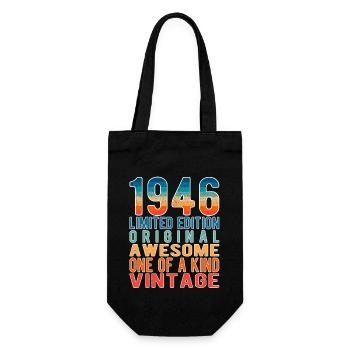Limited Edition Since 1946 Birthday Vintage 1946 - Gift Bag for Bottles - black - Front