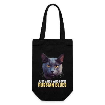 Chat bleu russe Russisch Blau Katze - Sac à bouteille - noir - Devant