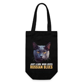 Chat bleu russe Russisch Blau Katze - Sac à bouteille - noir - Devant