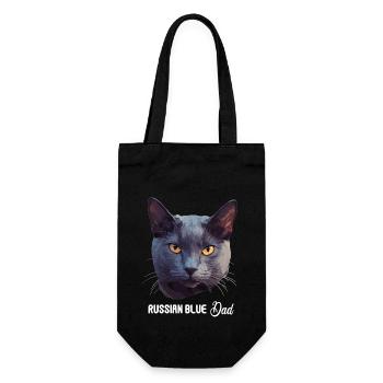 Chat bleu russe Russisch Blau Katze - Sac à bouteille - noir - Devant