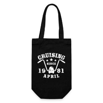 Cruising Biker Geburtstag April 1981 Motorrad - Geschenkbeutel für Flaschen - Schwarz - Vorne