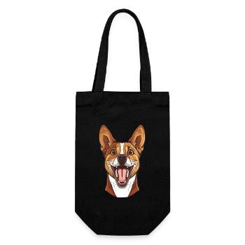 Basenji Geschenk | Cartoon Artwork - Geschenkbeutel für Flaschen - Schwarz - Vorne