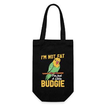 Budgie I'm Not Fat! I'm Just A Little Animal Lover - Gift Bag for Bottles - black - Front