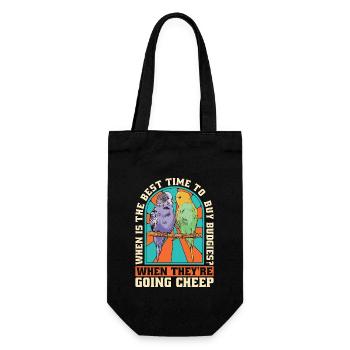 Budgie When Is The Best Time To Buy Colorful Bird - Gift Bag for Bottles - black - Front