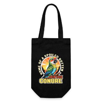Conure Home Of A Spoiled Rotten Parrot Pet Bird - Gift Bag for Bottles - black - Front