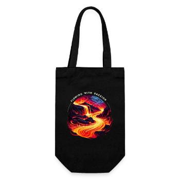 Funny volcano lava geology rock hunting geologist - Gift Bag for Bottles - black - Front