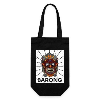 Mythischer Löwe Barong Maske Tanz Indonesien - Geschenkbeutel für Flaschen - Schwarz - Vorne