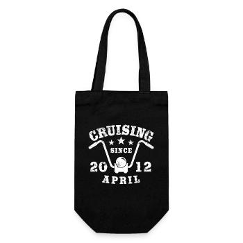 Cruising Biker Birthday April 2012 Motorcycle - Gift Bag for Bottles - black - Front