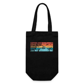 Explore Utah National Parks Mountains - Gift Bag for Bottles - black - Front
