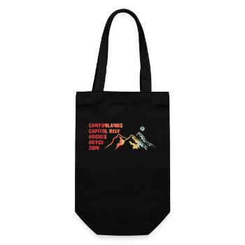Explore Utah National Parks Mountains - Gift Bag for Bottles - black - Front