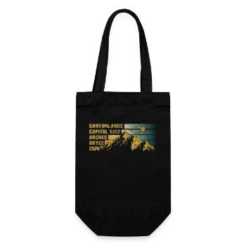 Explore Utah National Parks Mountains - Gift Bag for Bottles - black - Front