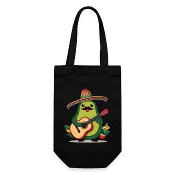 Avocado Mexikanischer Mariachi Gitarrenspieler - Geschenkbeutel für Flaschen - Schwarz - Vorne